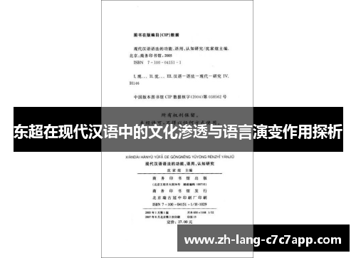东超在现代汉语中的文化渗透与语言演变作用探析