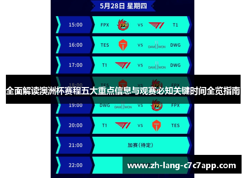 全面解读澳洲杯赛程五大重点信息与观赛必知关键时间全览指南 全面解读澳洲杯赛程五大重点信息与观赛必知关键时间全览指南